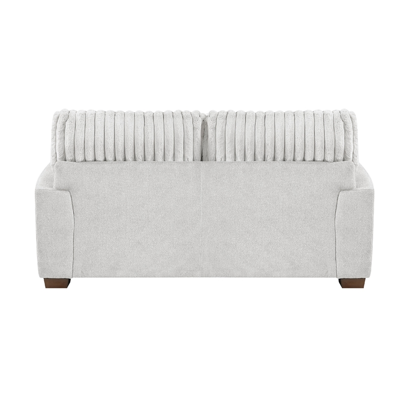 Pemberly Row 70-Inch Loveseat with 4 Pillows in Light Gray Corduroy