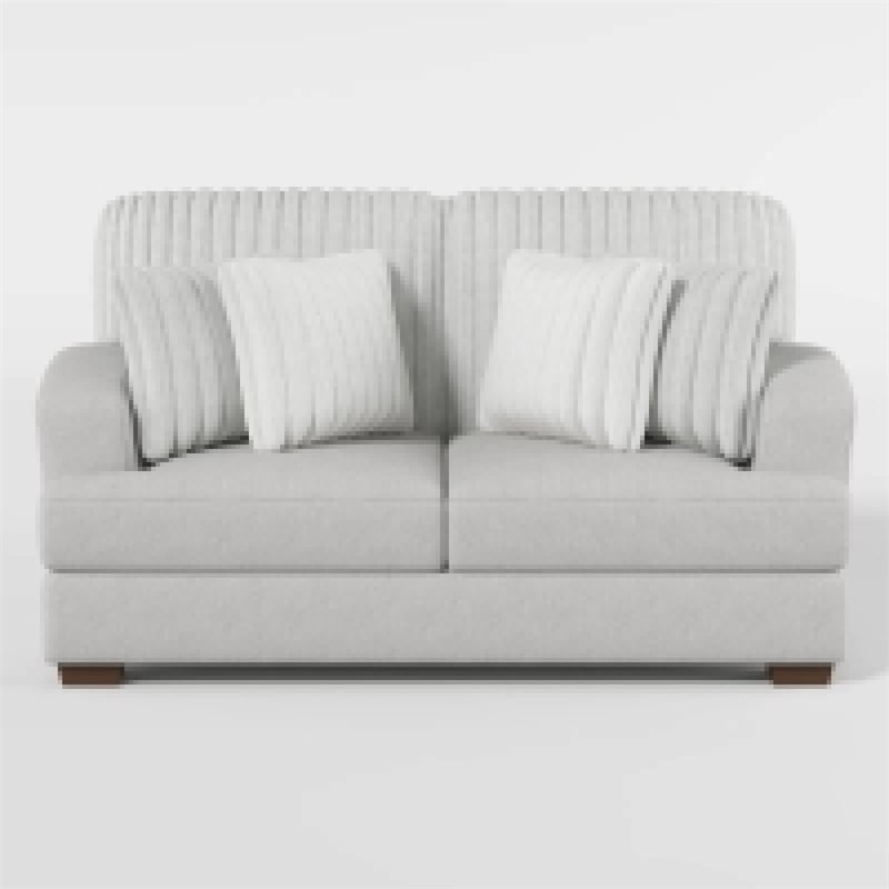 Pemberly Row 70-Inch Loveseat with 4 Pillows in Light Gray Corduroy