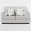 Pemberly Row 70-Inch Loveseat with 4 Pillows in Light Gray Corduroy