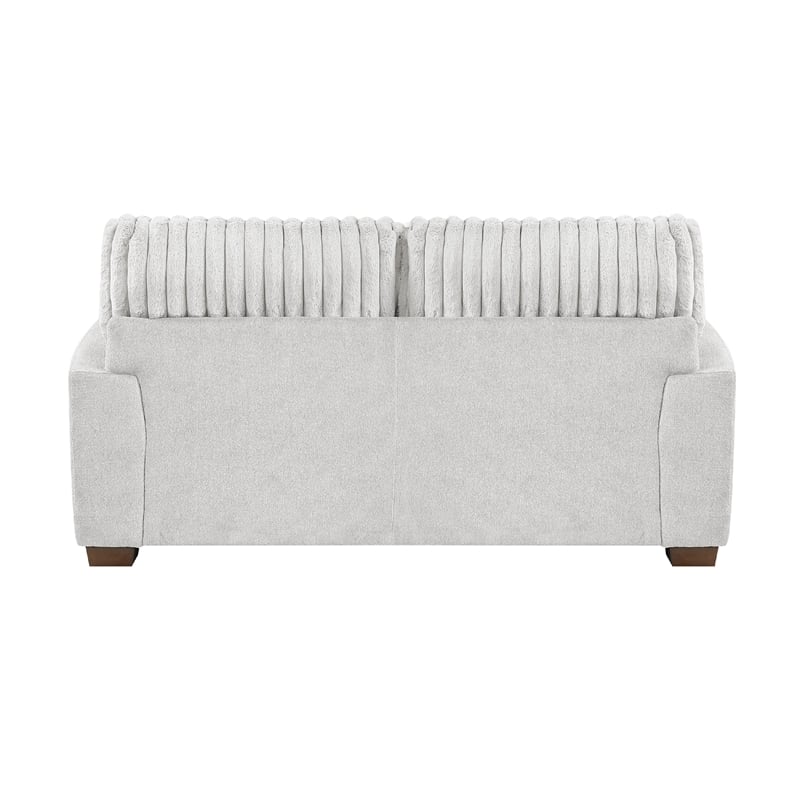 Pemberly Row 70-Inch Loveseat with 4 Pillows in Light Gray Corduroy