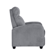 Pemberly Row Manual Push Back Reclining Chair in Dark Gray Corduroy