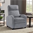 Pemberly Row Manual Push Back Reclining Chair in Dark Gray Corduroy