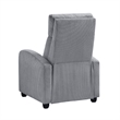 Pemberly Row Manual Push Back Reclining Chair in Dark Gray Corduroy