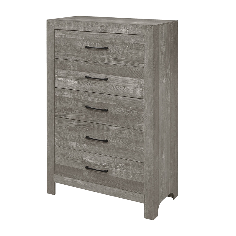 Pemberly Row 3-Piece Farmhouse Full Bedroom Set in Gray and Black