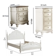 Pemberly Row 3-Piece Full Bedroom Set with Carvings in Antique White
