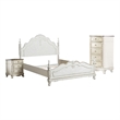 Pemberly Row 3-Piece Full Bedroom Set with Carvings in Antique White