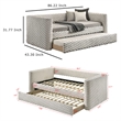 Pemberly Row Daybed with Trundle and Faux Marble Top in Beige