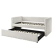 Pemberly Row Tufted Daybed with Pull-Out Trundle in White Dove
