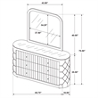 Pemberly Row 6-Drawer Boucle Bedroom Dresser with Mirror in Ivory White