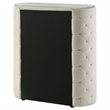 Pemberly Row 5-Drawer Tall Boucle Bedroom Chest in Ivory White