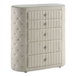 Pemberly Row 5-Drawer Tall Boucle Bedroom Chest in Ivory White