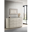 Pemberly Row 6-Drawer Modern Boucle Bedroom Dresser in Ivory White