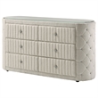 Pemberly Row 6-Drawer Modern Boucle Bedroom Dresser in Ivory White