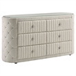 Pemberly Row 4-Piece Velvet Eastern King Bedroom Set in Ivory White
