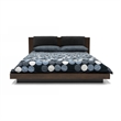 Pemberly Row Low Profile Pillow Upholstered Queen Bed in Dark Gray