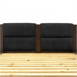 Pemberly Row Low Profile Pillow Upholstered Queen Bed in Dark Gray