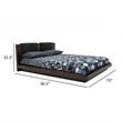 Pemberly Row Low Profile Pillow Upholstered Queen Bed in Dark Gray