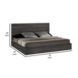 Pemberly Row King Bed with Tall Panel Headboard in Gray Elm Veneer