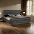 Pemberly Row King Bed with Tall Panel Headboard in Gray Elm Veneer