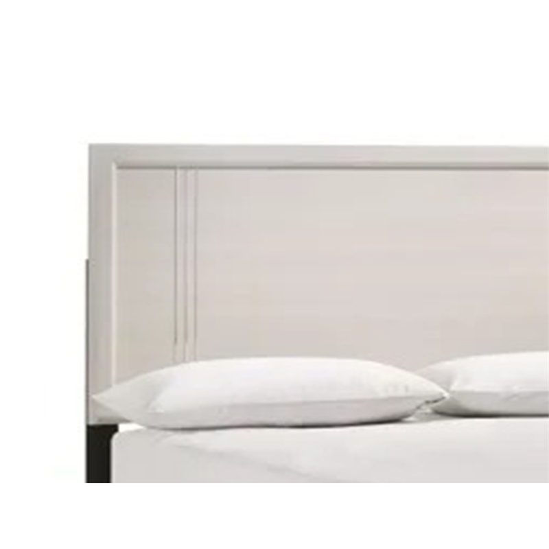 Pemberly Row Full Size Panel Bed with Tapered Legs in White Wood