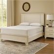 Pemberly Row Queen Panel Bed with Tapered Legs in White Wood