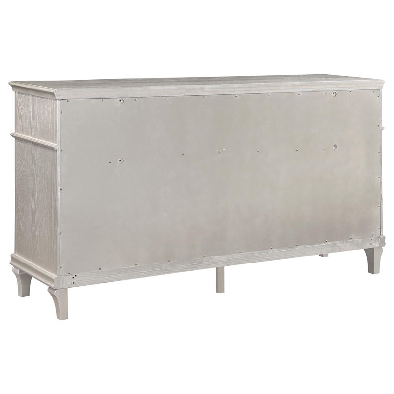 Pemberly Row 4-Piece Queen Bedroom Set in Silver Oak and Ivory