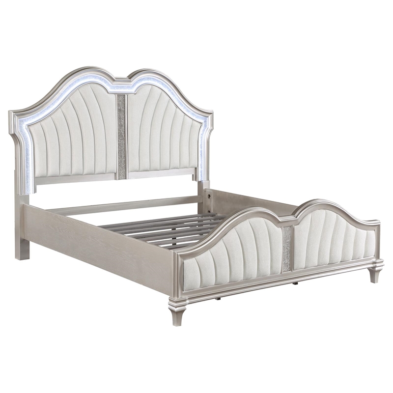 Pemberly Row 5-Piece Queen Bedroom Set in Silver Oak and Ivory