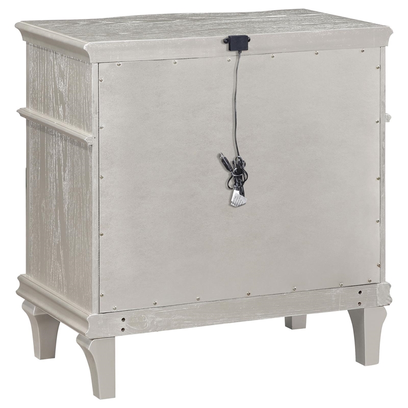Pemberly Row 5-Piece Queen Bedroom Set in Silver Oak and Ivory