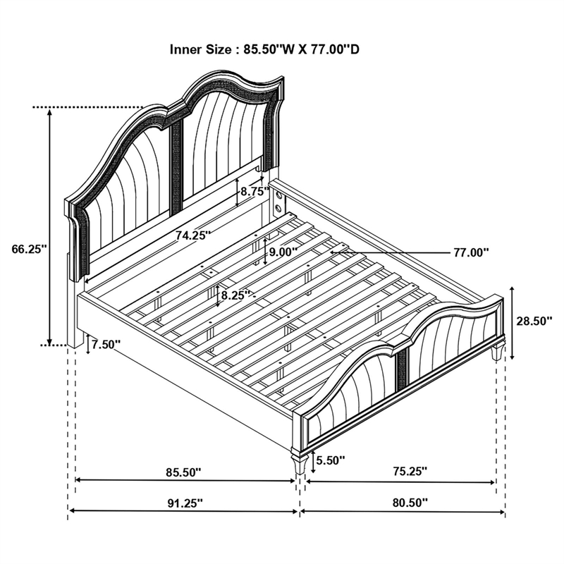 Pemberly Row 4-Piece California King Bedroom Set in Silver Oak and Ivory