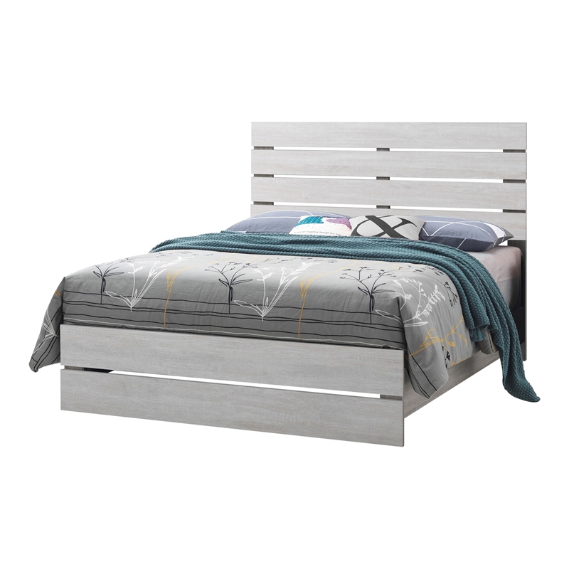 Pemberly Row 5-Piece Eastern King Panel Bedroom Set in Coastal White