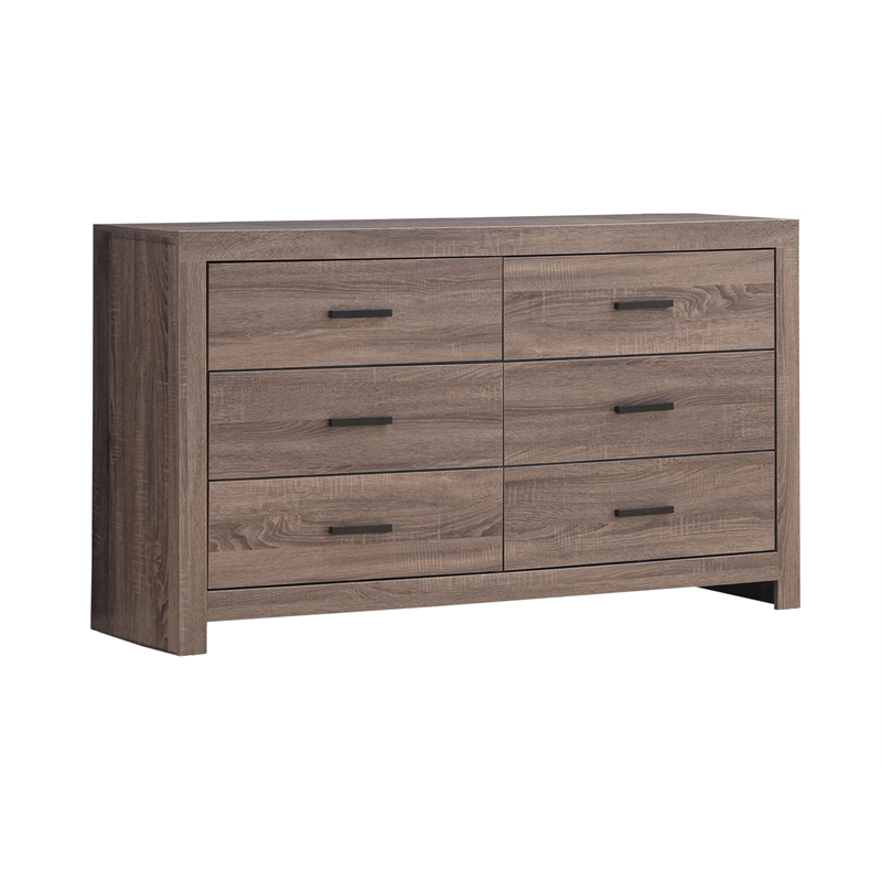 Pemberly Row 5-Piece Wood Queen Panel Bedroom Set in Barrel Oak