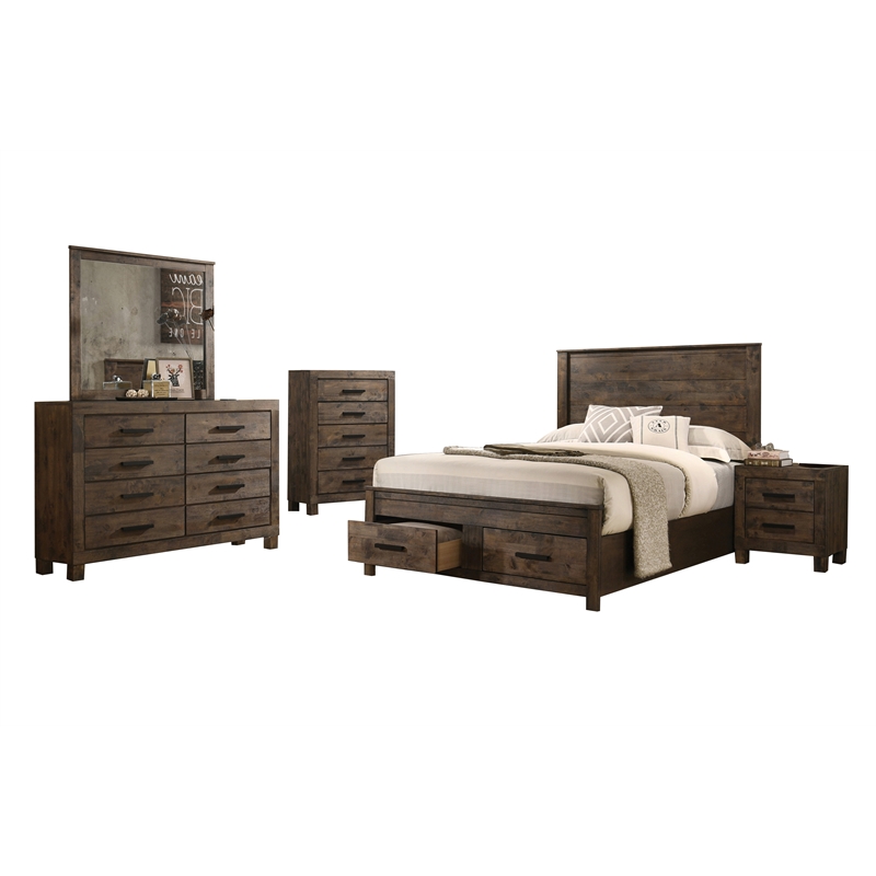 Pemberly Row 5-Piece California King Bedroom Set in Golden Brown
