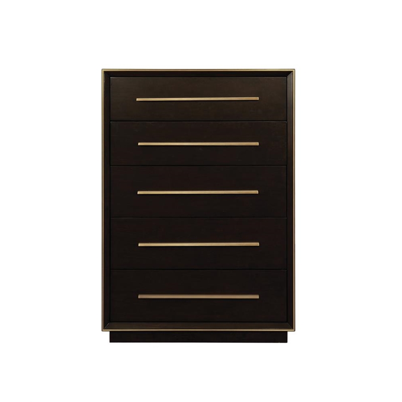 Pemberly Row 5-Piece Queen Velvet Bedroom Set in Smoked Peppercorn