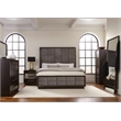 Pemberly Row 5-Piece Queen Velvet Bedroom Set in Smoked Peppercorn