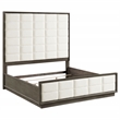 Pemberly Row 4-Piece Upholstered Eastern King Bedroom Set in Taupe Oak