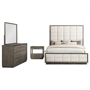 Pemberly Row 4-Piece California King Bedroom Set in Taupe Oak