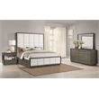 Pemberly Row 4-Piece Upholstered Queen Bedroom Set in Taupe Oak