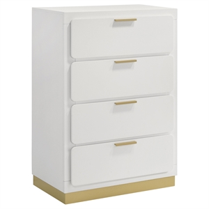 Pemberly Row 4-Drawer Mid-Century Modern Bedroom Chest in White
