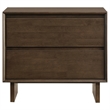 Pemberly Row 2-Drawer Nightstand Bedside Table in Warm Brown
