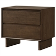 Pemberly Row 2-Drawer Nightstand Bedside Table in Warm Brown