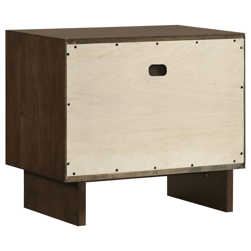 Pemberly Row 2-Drawer Nightstand Bedside Table in Warm Brown