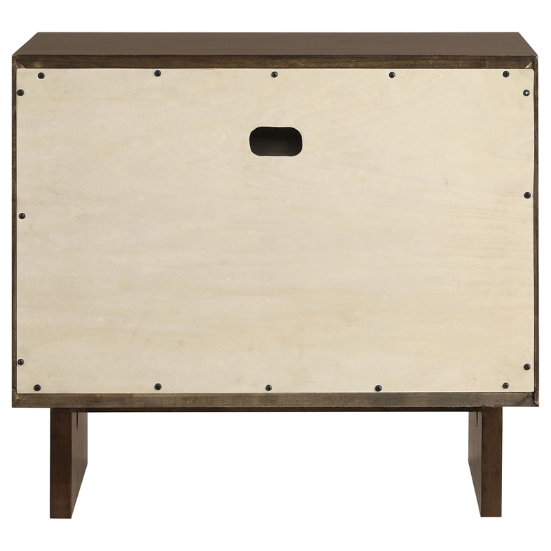 Pemberly Row 2-Drawer Nightstand Bedside Table in Warm Brown