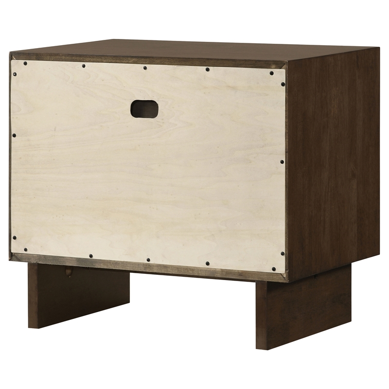 Pemberly Row 2-Drawer Nightstand Bedside Table in Warm Brown