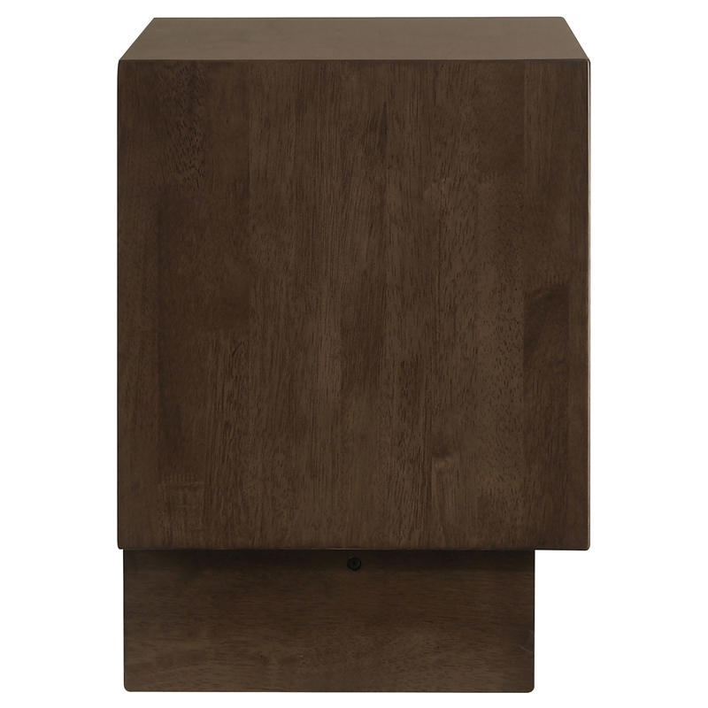Pemberly Row 2-Drawer Nightstand Bedside Table in Warm Brown