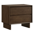 Pemberly Row 2-Drawer Nightstand Bedside Table in Warm Brown