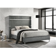 Pemberly Row 61 Inch Upholstered Queen Wingback Bed in Gray Velvet