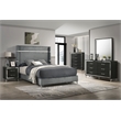 Pemberly Row 61 Inch Upholstered Queen Wingback Bed in Gray Velvet