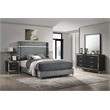 Pemberly Row 4-Piece Queen Wingback Bedroom Set in Gray and Black