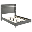 Pemberly Row 5-Piece Queen Wingback Bedroom Set in Gray and Black