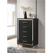 Pemberly Row Vintage Inspired 5-Drawer Bedroom Chest in Black